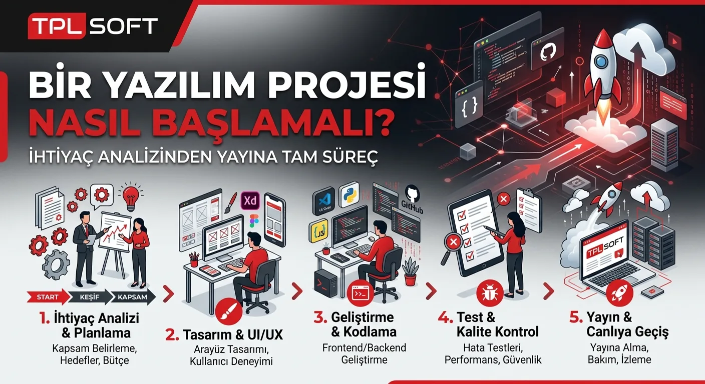 Bir Yazılım Projesi Nasıl Başlamalı? İhtiyaç Analizinden Yayına